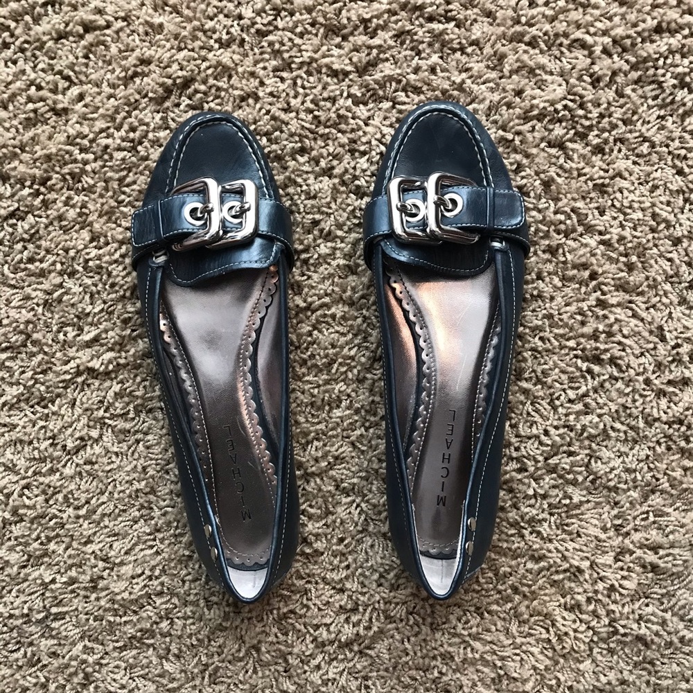 Women size 11 flats.  Navy with silver buckle.